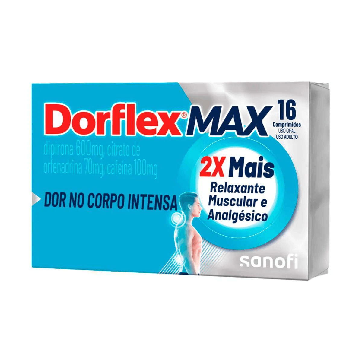 Dorflex 100mg + 600mg + 70mg - Caixa com 16 Comprimidos - Imagem 1