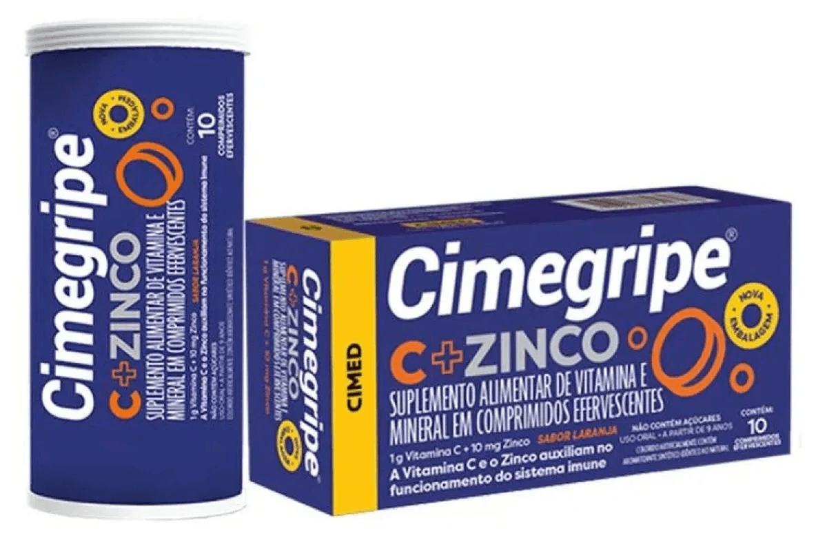 Cimegripe C 1g + Zinco - Caixa com 10 Comprimidos Efervescentes - Imagem 1