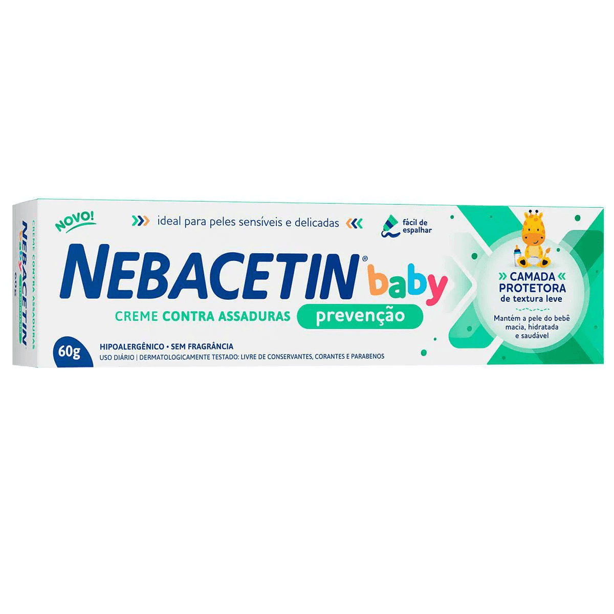 Creme contra Assaduras Nebacetin Baby Prevenção com 60g - Imagem 1