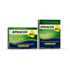 Apracur Duo 250MG + 30MG + 250MG + 2MG Comprimido revestido - Caixa com 20 Comprimidos