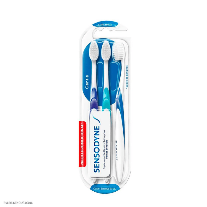Escova Dental Extramacia Gentle Sensodyne com 3 Unidades - Imagem 1