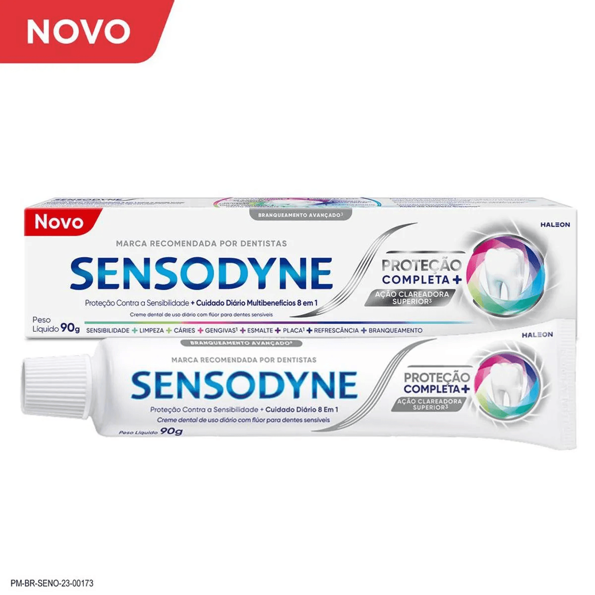 Creme Dental Branqueador Sensodyne Proteção Completa+ Caixa com 90g - Imagem 1