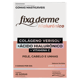 Fixa Derme Hialurônico 15 Sachês Com 3 Gomas Mastigáveis