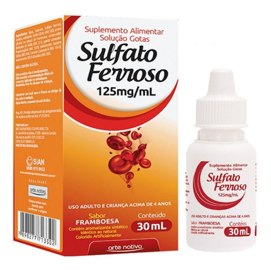 Sulfato Ferroso 125mg/mL Gotas 30mL - Imagem 1