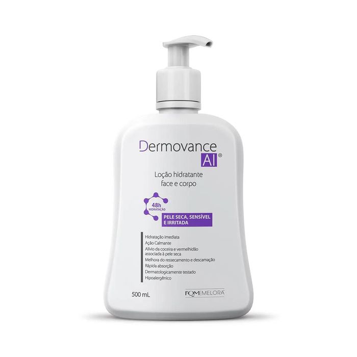 Loção Hidratante Face e Corpo Dermovance AI Pele Seca, Irritada e Sensível 500mL - Imagem 1