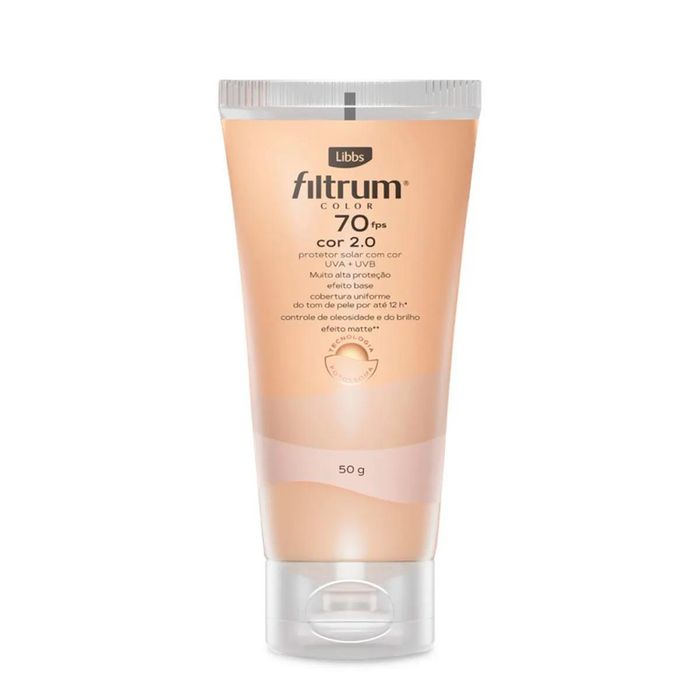 Protetor Solar FPS 70 Filtrum Color Cor 2.0 50g - Imagem 1
