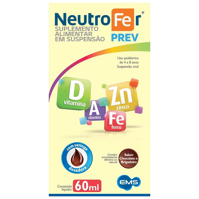 Polivitamínico Neutrofer Prev 4 a 8 anos Suspensão Oral 60mL - Imagem 1