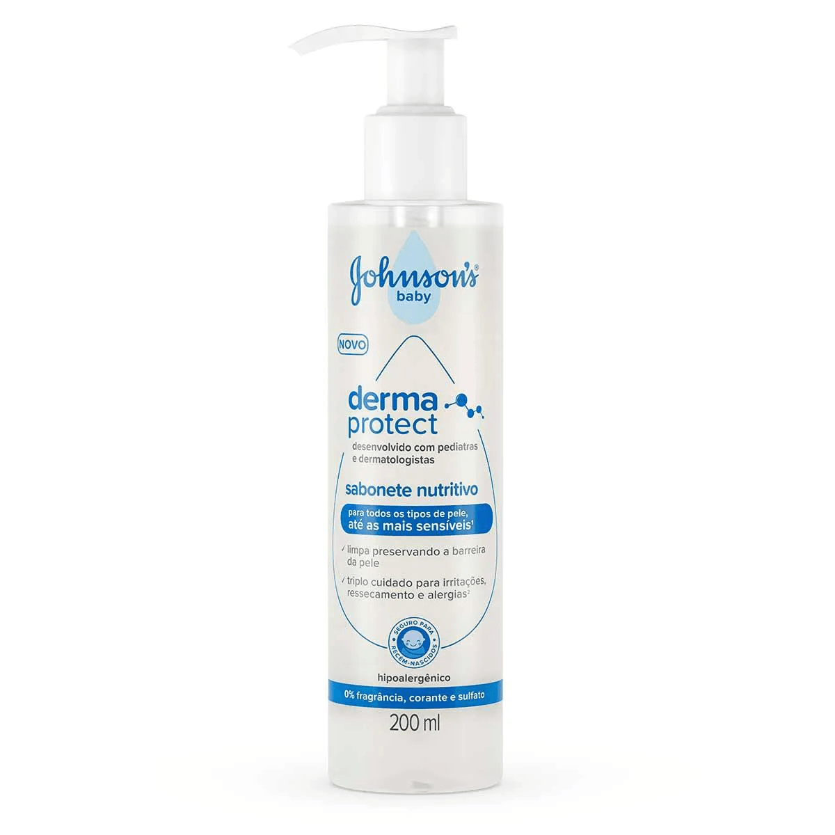 Sabonete Líquido Nutritivo Johnsons Baby Derma Protect 200mL - Imagem 1