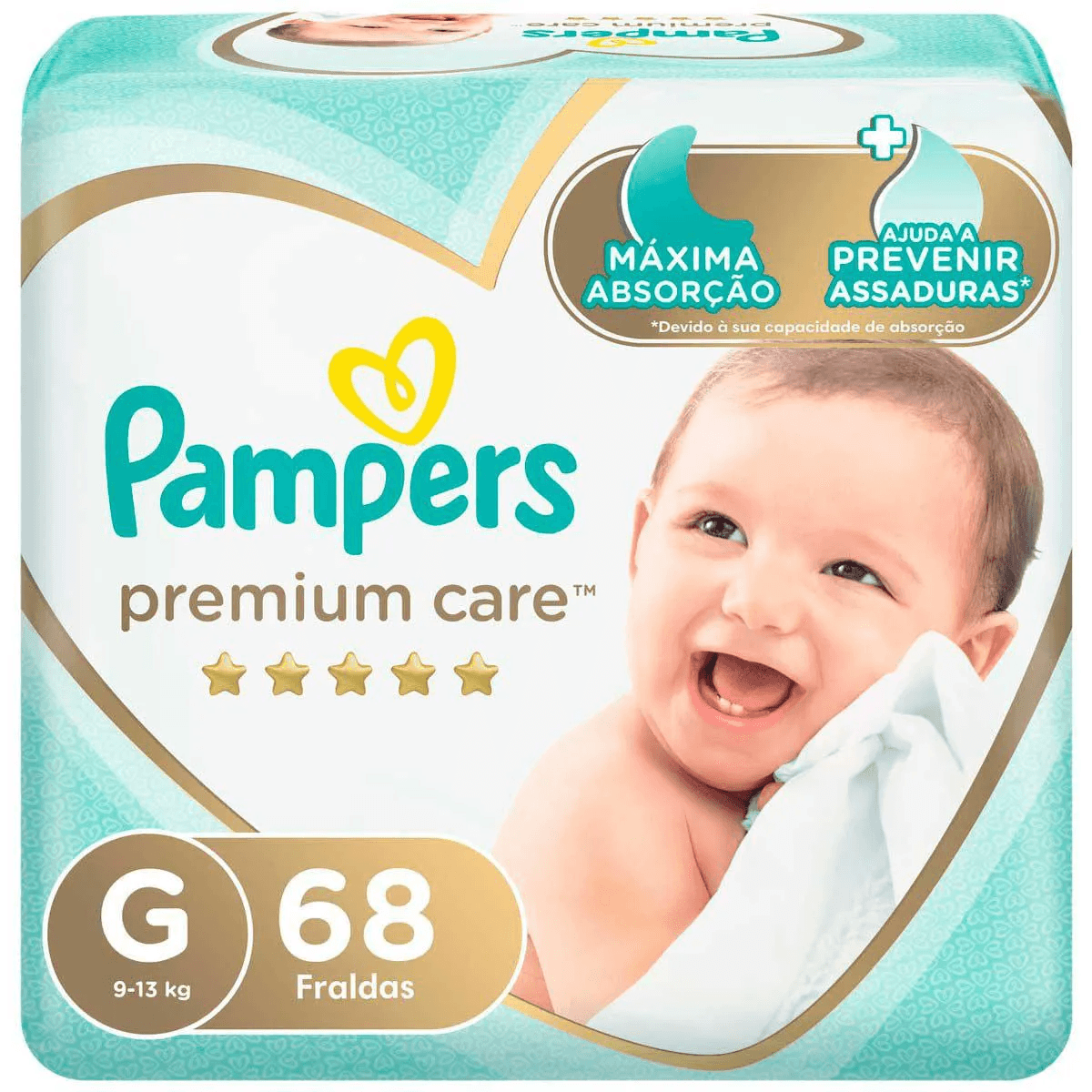 Fralda Pampers Premium Care G - 68 Unidades - Imagem 1