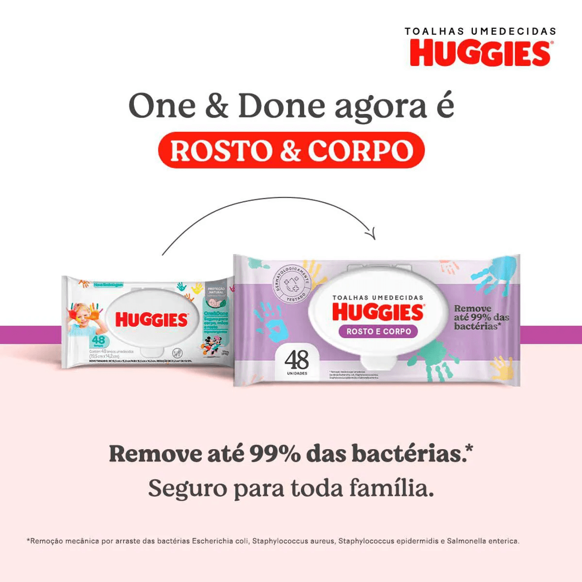 Toalha Umedecida Infantil Disney Baby Huggies One & Done Pacote 48 Unidades - Preview 2