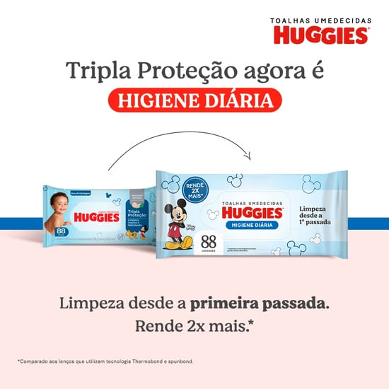 Lenços Umedecidos Huggies Higiene Diária 88 Unidades - Preview 2