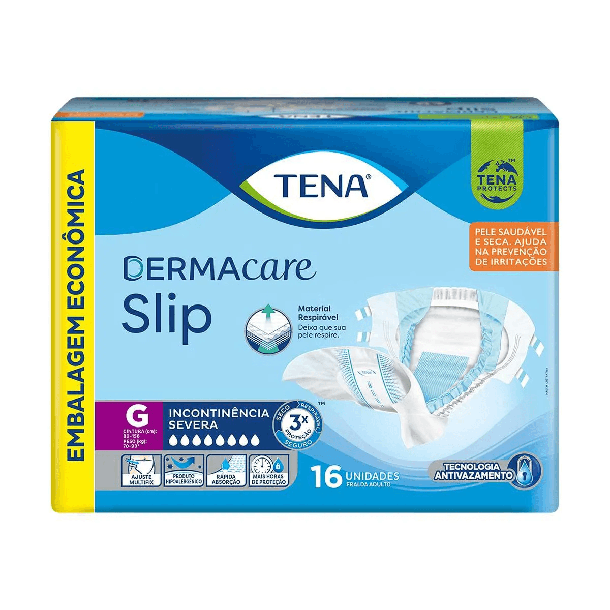 Fralda Geriátrica DermaCare Slip Tena Tamanho G 16 Unidades - Imagem 1