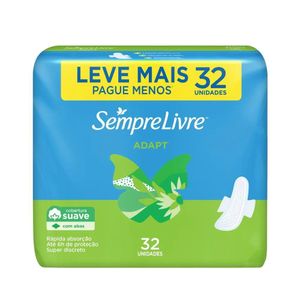 Absorvente Adapt Sempre Livre Cobertura Suave 32 Unidades