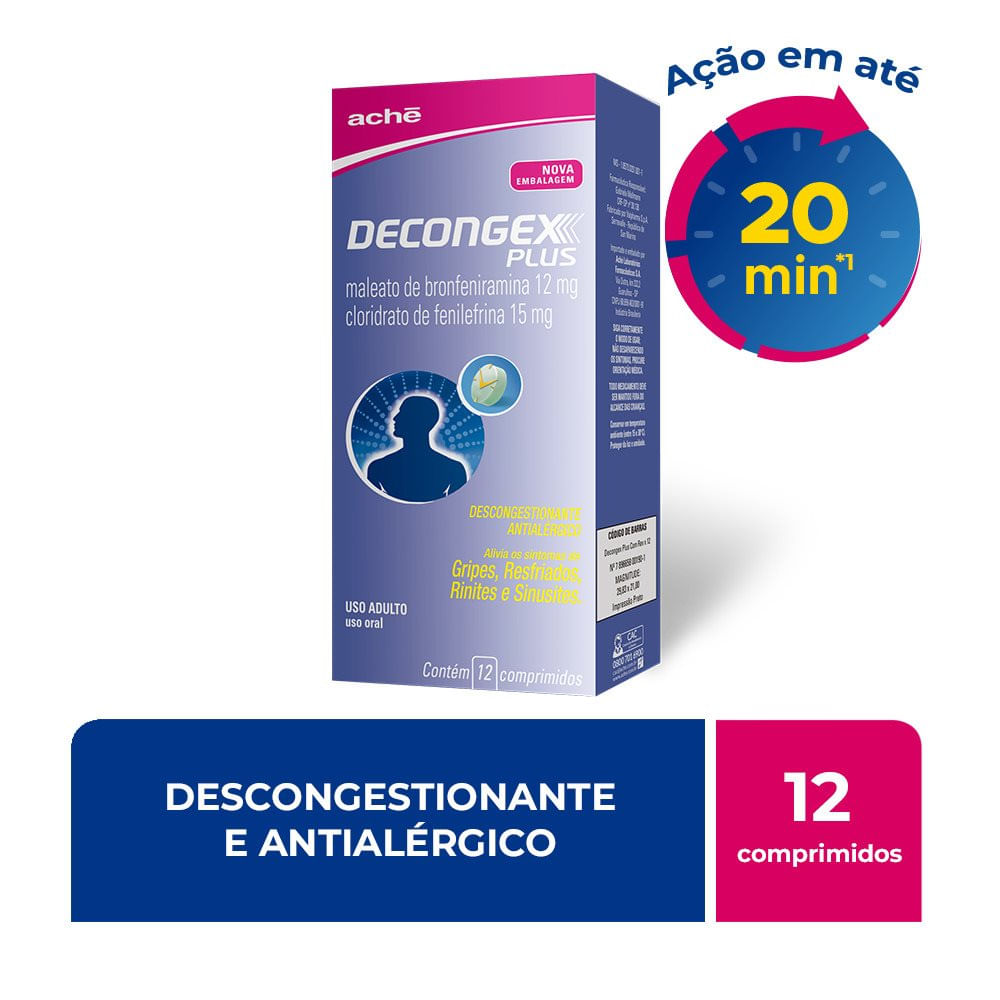 Decongex Plus 12 + 15mg - 12 Comprimidos - Imagem 2