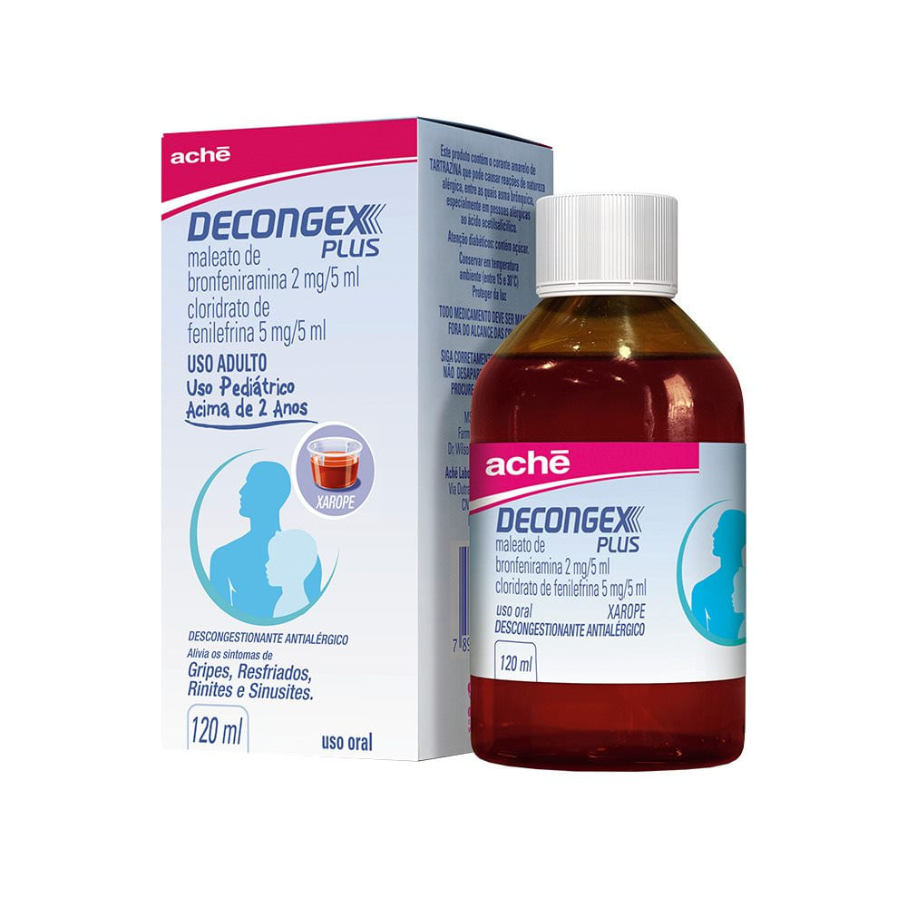 Decongex Plus 0.4 + 1mg/ml Xarope - Frasco com 120mL - Imagem 1
