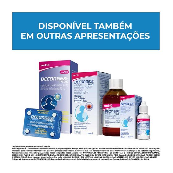 Decongex Plus 0.4 + 1mg/ml Xarope - Frasco com 120mL - Imagem 3