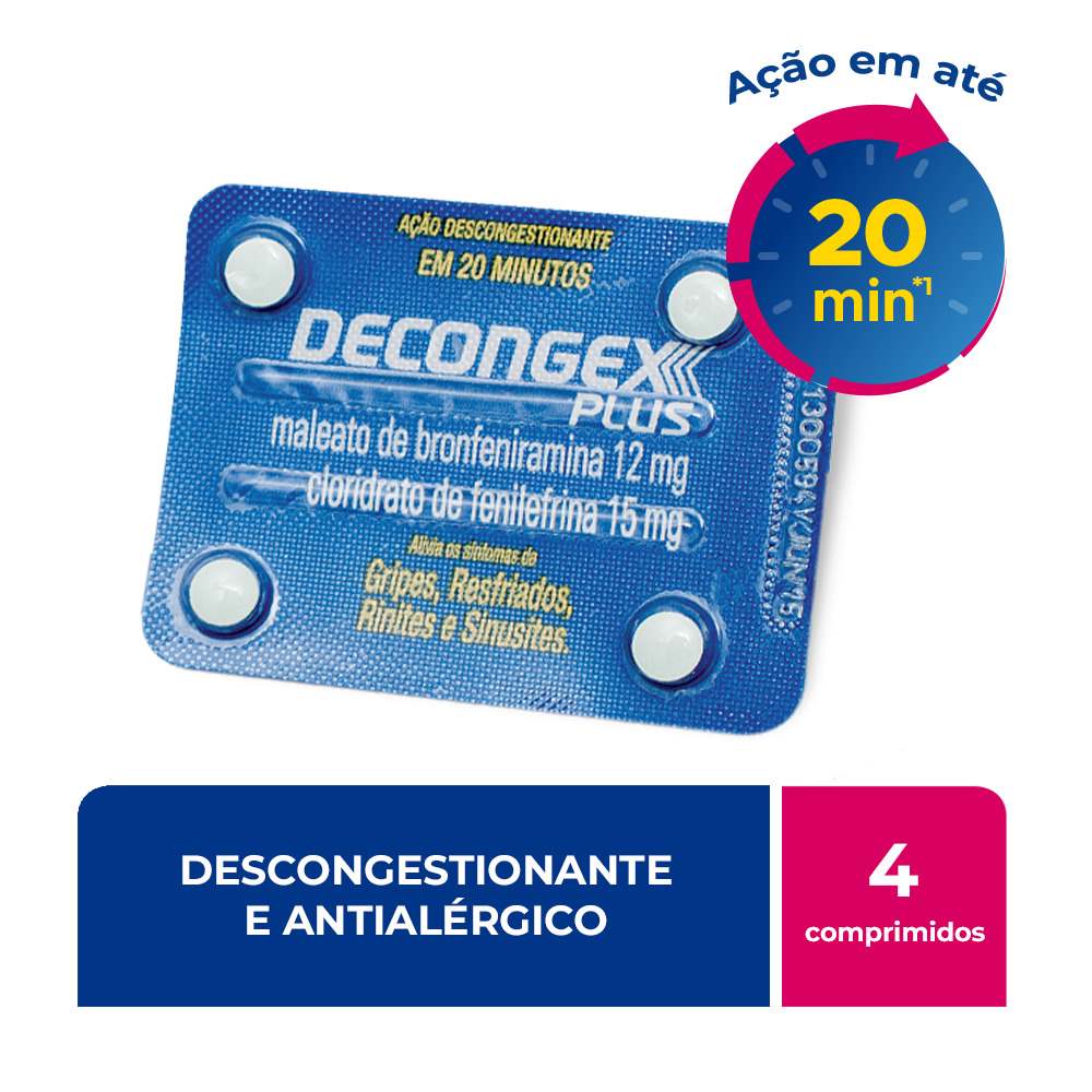 Decongex Plus 12mg + 15mg Comprimido Revestido de Liberação Prolongada - Blíster com 4 Comprimidos - Preview 2