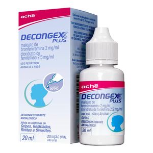 Decongex Plus 2 + 2.5mg/ml Solução Oral (Gotas) - Frasco com 20mL
