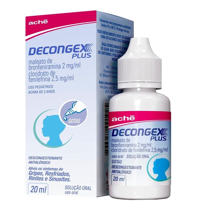 Decongex Plus 2 + 2.5mg/ml Solução Oral (Gotas) - Frasco com 20mL - Imagem 1
