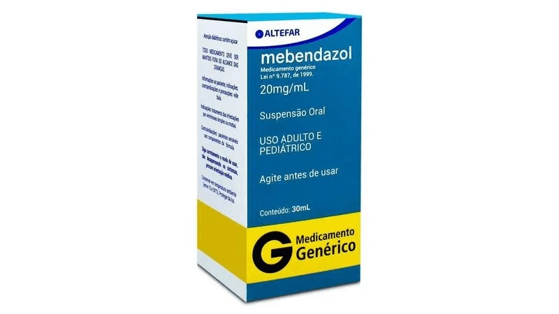 Mebendazol 20mg/mL Suspensão Oral - Frasco com 30mL - Imagem 1