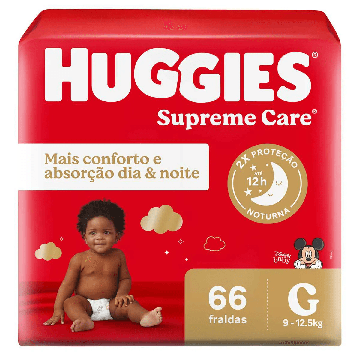 Fraldas Huggies Supreme Care Disney Baby G 66 Unidades - Imagem 1