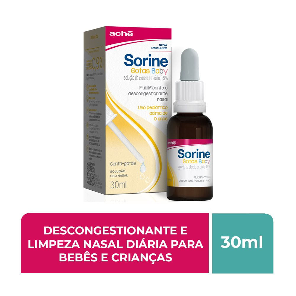 Sorine Baby Gotas 0.9mg/mL Solução Nasal Frasco com 30mL - Imagem 2