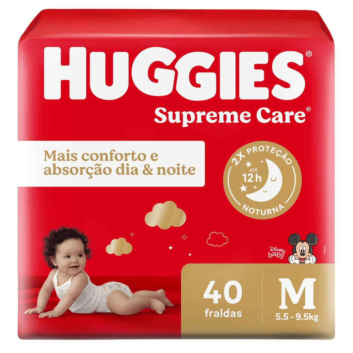 Fralda Huggies Supreme Care Baby Tamanho M 40 Unidades - Imagem 1