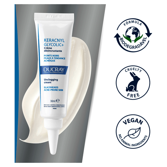 Creme Facial Keracnyl Glycolic+ Cuidado Reparador Pele com Tendência Acneica 30mL - Imagem 6