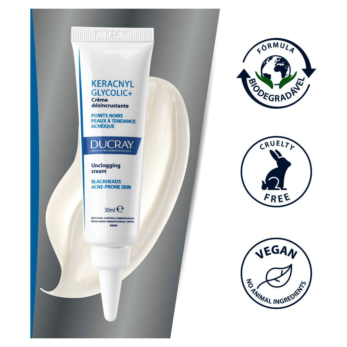 Creme Facial Keracnyl Glycolic+ Cuidado Reparador Pele com Tendência Acneica 30mL - Preview 6