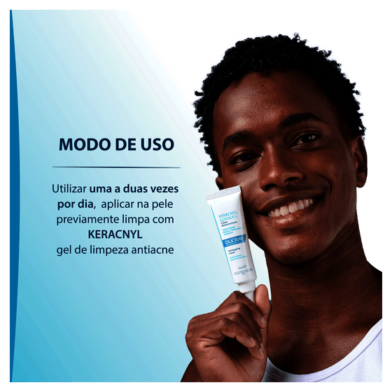 Creme Facial Keracnyl Glycolic+ Cuidado Reparador Pele com Tendência Acneica 30mL - Imagem 8