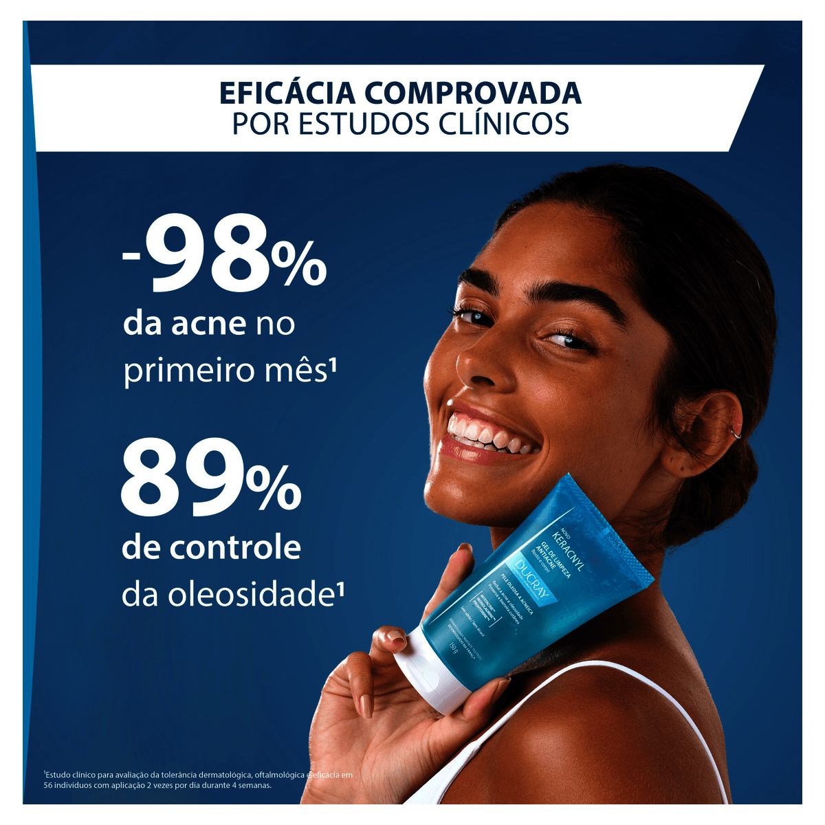Gel de Limpeza Corpo e Rosto Keracnyl Antiacne Pele Oleosa a Acneica 150g - Imagem 3
