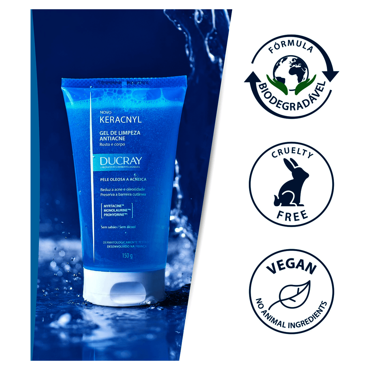 Gel de Limpeza Corpo e Rosto Keracnyl Antiacne Pele Oleosa a Acneica 150g - Preview 5