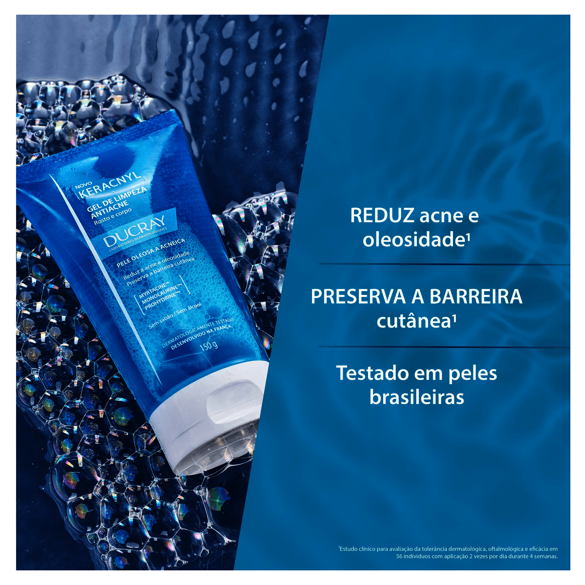 Gel de Limpeza Corpo e Rosto Keracnyl Antiacne Pele Oleosa a Acneica 150g - Imagem 7