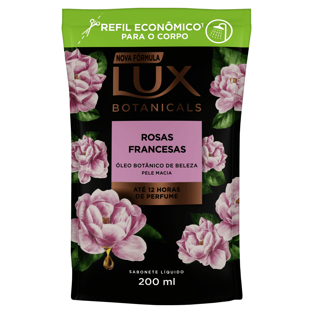 Sabonete Lux Botanicals Rosas Francesas Refil Liquido Com 200ml - Imagem 1