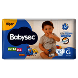 Fralda Descartavel Babysec UltraSec Tamanho G com 64 Unidades