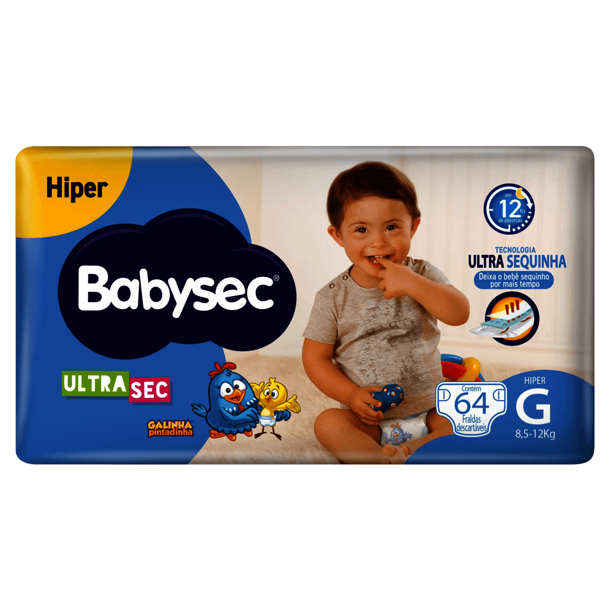 Fralda Descartavel Babysec UltraSec Tamanho G com 64 Unidades - Imagem 1