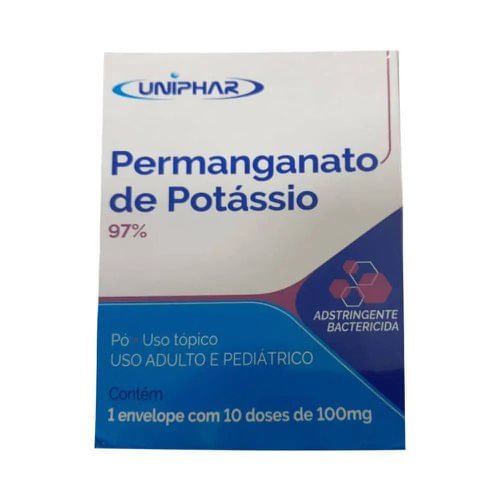 Permanganato de Potássio Uniphar 100mg 10 Unidades - Imagem 1