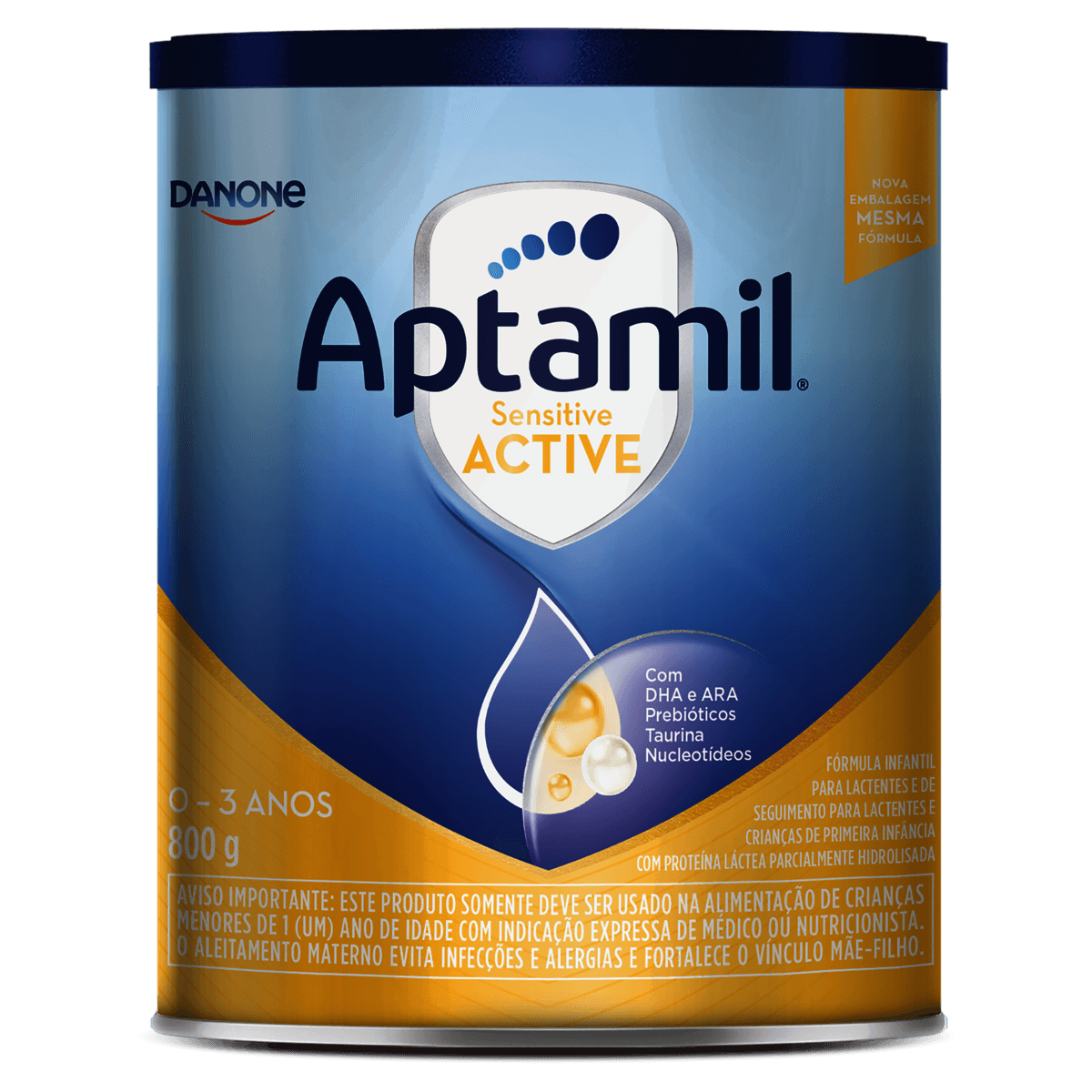 Fórmula Infantil para Lactentes Aptamil Sensitive Active Lata 800g - Imagem 1