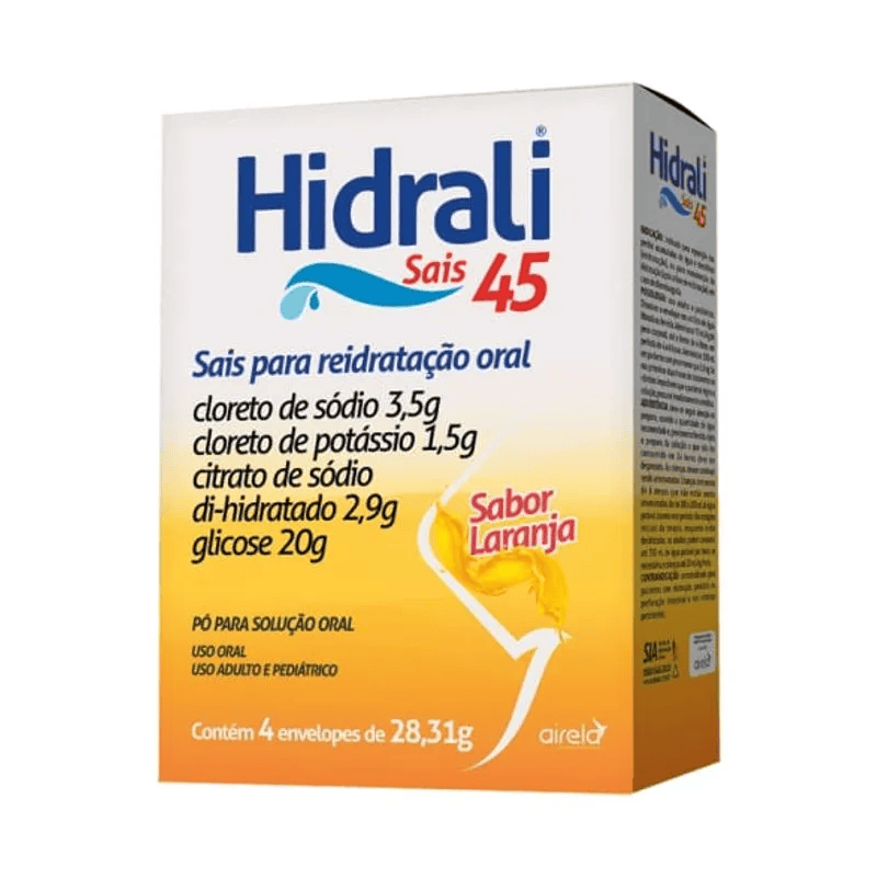 Hidrali Sais Sabor Laranja 4 Envelopes  - - Imagem 1