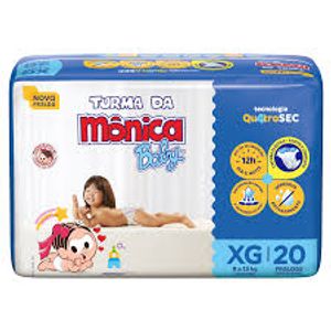 Fralda Infantil Turma da Mônica Baby Tamanho XG com 20 Unidades