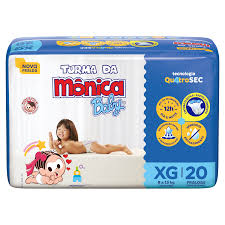 Fralda Infantil Turma da Mônica Baby Tamanho XG com 20 Unidades - Imagem 1