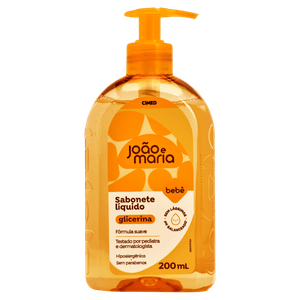 Sabonete Líquido de Glicerina João e Maria Frasco Pump 200mL