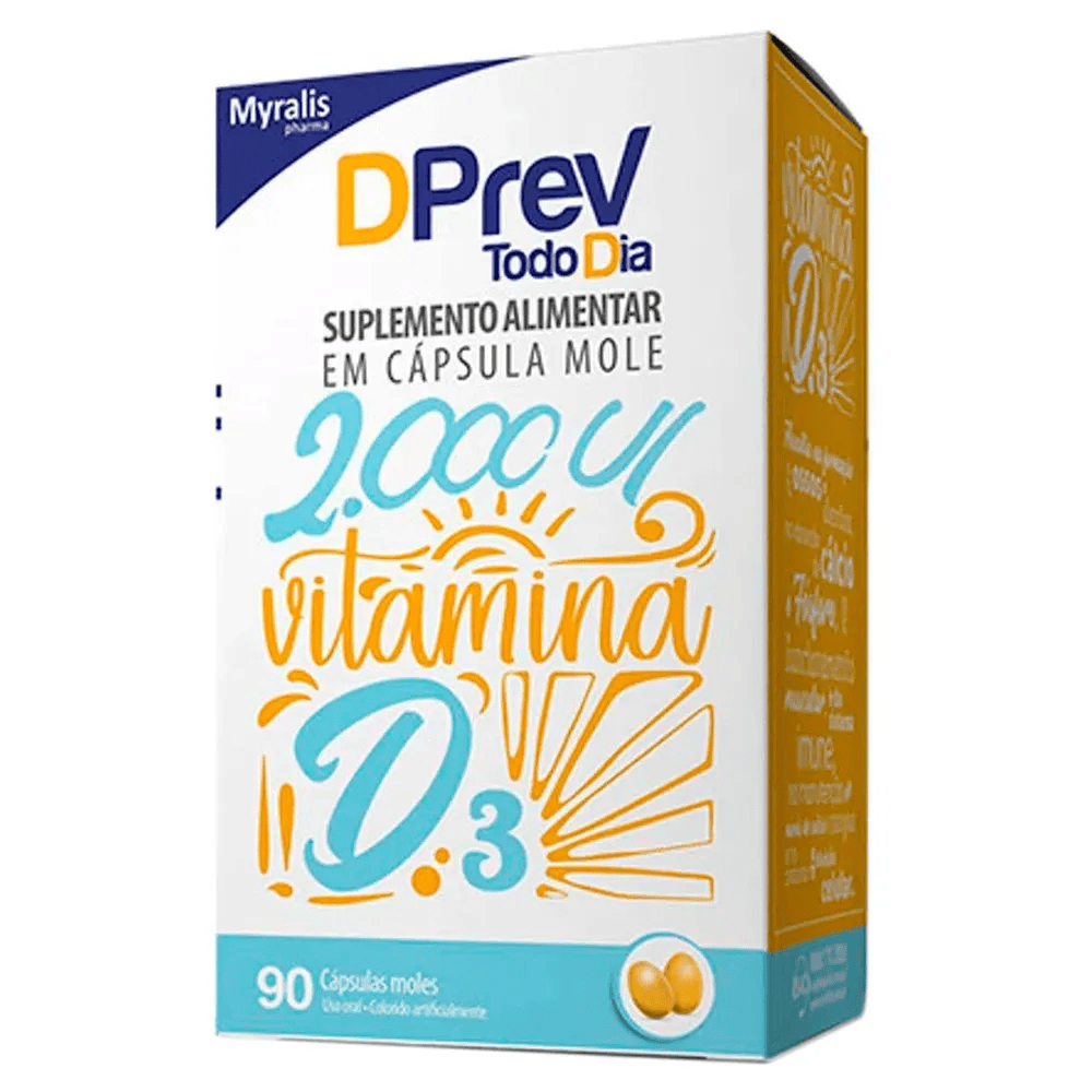 Vitamina D3 Dprev Todo Dia 2000UI 90 Cápsulas Moles - Imagem 1