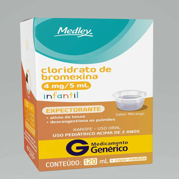 Cloridrato de Bromexina (4mg/5mL) 0.8mg/mL Xarope - Frasco com 120mL - Imagem 1