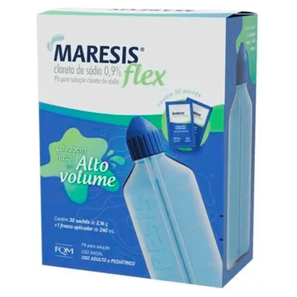 Maresis Flex 0.9% 30 Envelopes + Frasco Lavador Nasal 240mL - Imagem 1