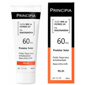 Protetor Solar FPS60 16,5% Mix de Filtros UV + 5% Niacinamida Principia PS-01 40mL