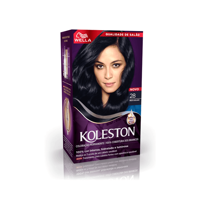 Tinta de Cabelo Preto Azulado 28 Koleston - Imagem 1
