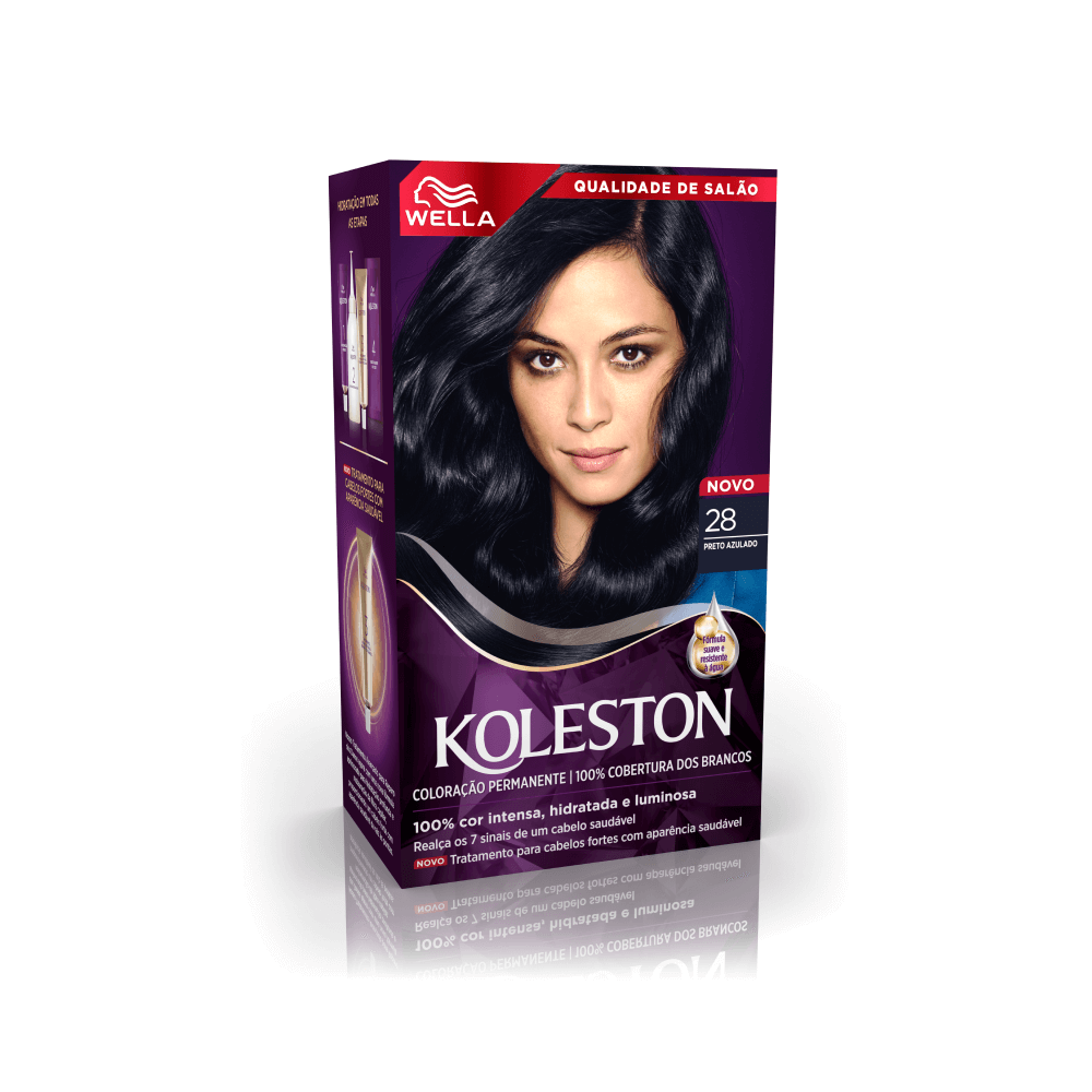 Tinta de Cabelo Preto Azulado 28 Koleston - Imagem 1