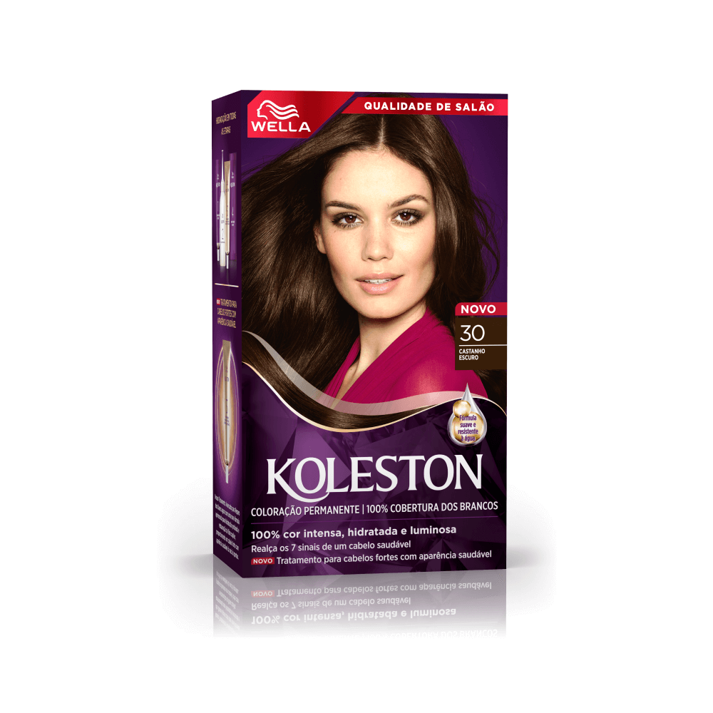Tintura Creme Wella Koleston Castanho Escuro 30 - Imagem 1