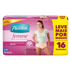 Roupa Íntima Femme Plenitud G/XG 16 Unidades